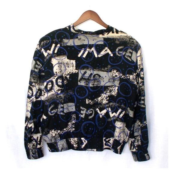 Vintage Maren Abstract Print Polka Dot Jacket Sz Large - Picture 2 of 7